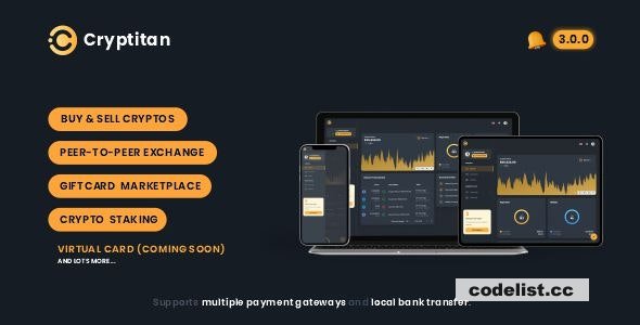 Cryptitan v3.0.0 - Multi-featured Crypto Software & Digital Marketplace