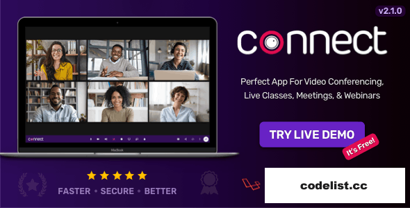 Connect v2.2.0 - Video Conference, Online Meetings, Live Class & Webinar, Whiteboard, Live Chat - nulled