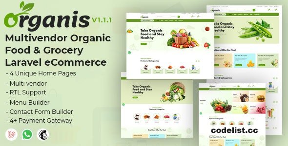 Organis v1.0.0 – Multivendor Organic Food & Grocery Laravel eCommerce