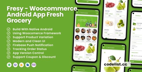Fresy v2.1 - Woocommerce Android App Fresh Grocery