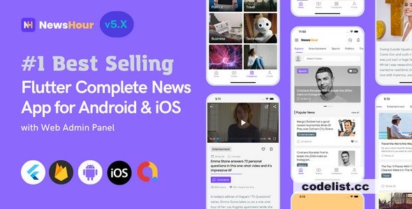 News Hour v5.0.4 - Flutter News App for Android & iOS with Admin Panel 