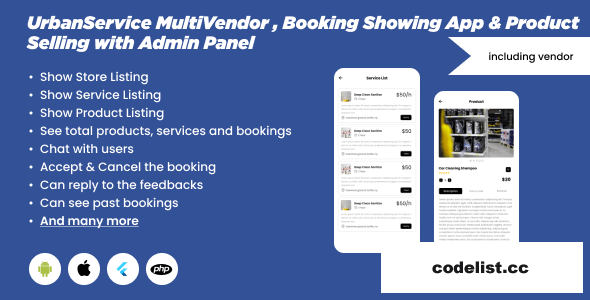 UrbanService v1.0 - Multipurpose User and Vendor Booking App 