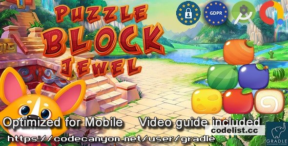 Puzzle Block Jewel V6 (Admob + GDPR + Android Studio) 