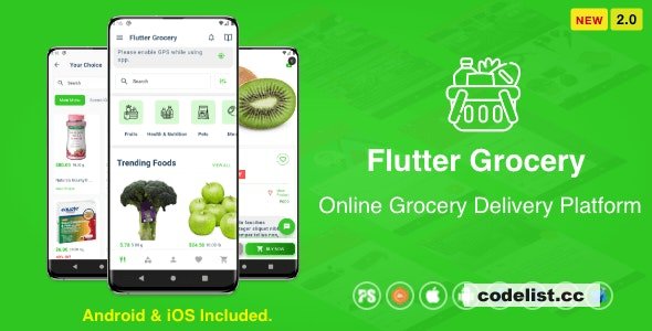 Flutter Multi Vendor Grocery (Convenience Store, Food, Vegetable, Fresh Fruit, eCommerce, Retail) v2.0 