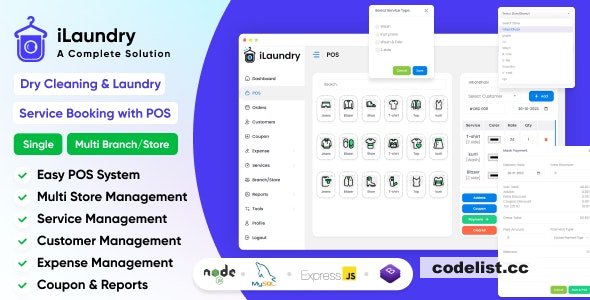 iLaundry v1.0 - Dry Cleaning & Laundry Service Booking with POS | Single & Multi Branch Complete Solution
