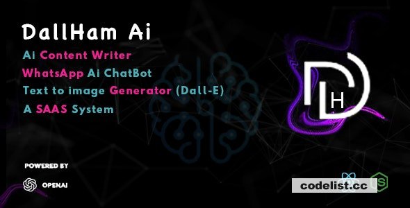 DallHam Ai v1.0 - Ai WhatsApp Chatbot, AI Content Creator, Image Generator SAAS System 