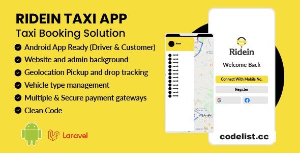 RideIn Taxi App v2.9 - Android Taxi Booking App With Admin Panel