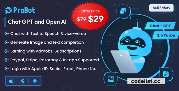 ProBot v2.0.1 - Open AI Chat, Writing Assistant & Image Generator