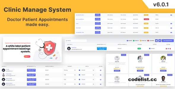 Clinic Management System v6.0.1 - Doctor Patient Appointment Management System Laravel 