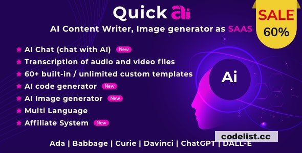 QuickAI OpenAI v2.3 - AI Writing Assistant and Content Creator as SaaS - nulled