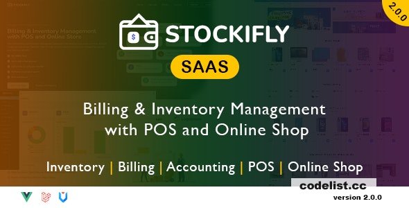 Stockifly SAAS v3.1.2 - 使用 POS 和在线商店进行计费和库存管理