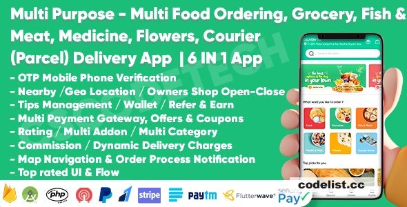 Delivery King v1.2 - Multi Purpose Food, Grocery, Fish-Meat, Pharmacy, Flower, Courier Delivery