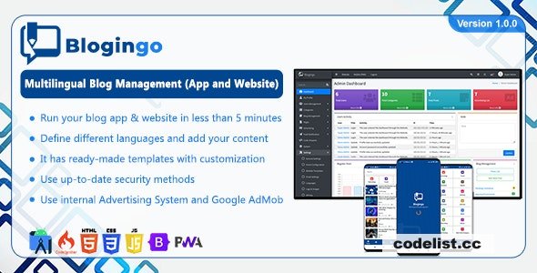 Blogingo v1.0.0 - Multilingual Blog Management (App and Website)