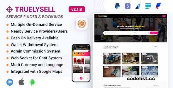 TruelySell - On Demand Handyman Services, Nearby Service Booking Software (Web + Android + iOS) 