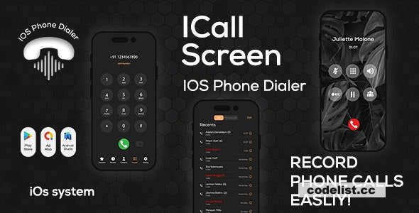 iCall OS16 v1.0.0 - Color Phone Flash - iPhone Style Call - iCallScreen Dialer - iCall Dialer Screen