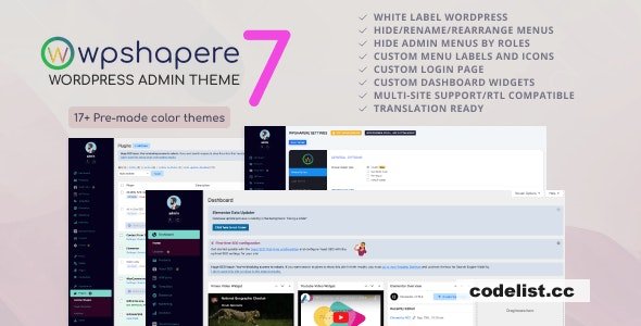 WPShapere v7.0.3 - Wordpress Admin Theme