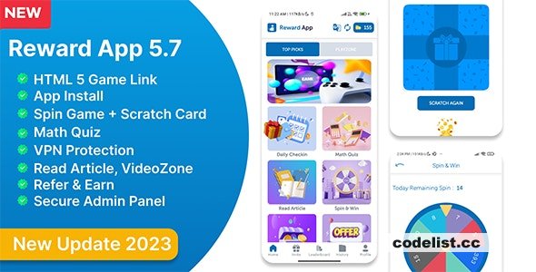Reward App v5.7 - Lucky Spin + Start App ads + Adcolony