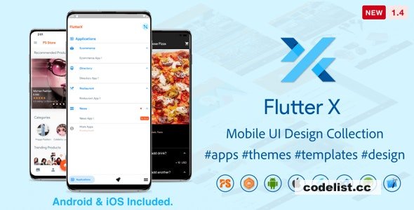 FlutterX v1.4 - Flutter UI Kits Widgets and Template Collection For iOS & Android