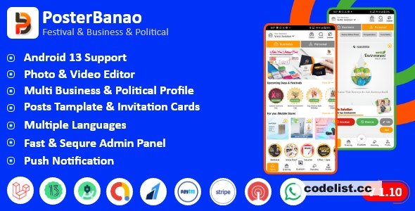 Poster Banao v2.0 - Poster Maker ,Festival & Business & Political , AdBanao Clone Poster Maker App - nulled