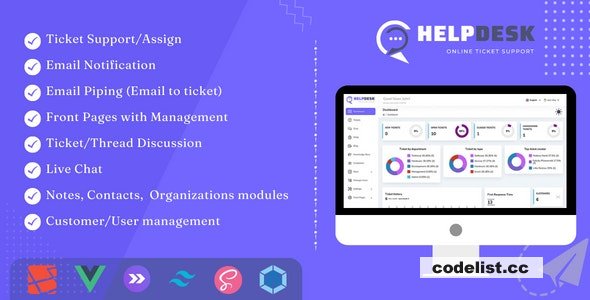 HelpDesk v3.2 - Online Ticketing System with Website - ticket support and management - nulled
