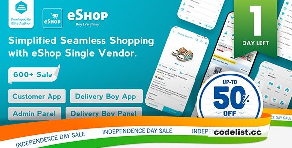 eShop v4.0.5 - eCommerce Single Vendor App | Shopping eCommerce App with Flutter - nulled