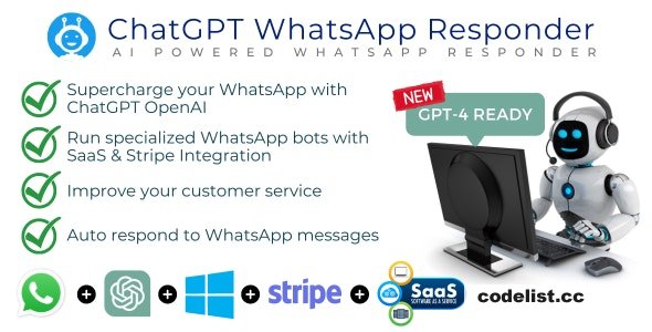 WhatsApp ChatGPT AI Responder + SaaS - WhatsApp Automation 