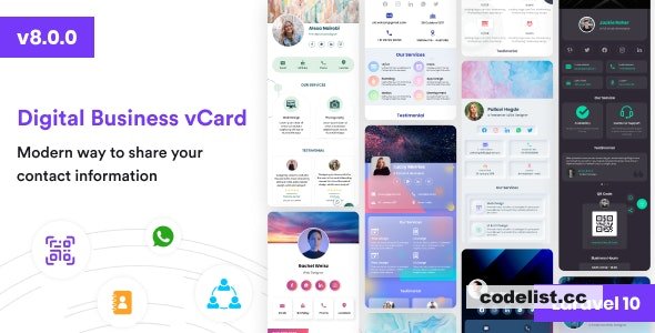 VCard SaaS 8.0.0 - Digital Business Card Builder SaaS