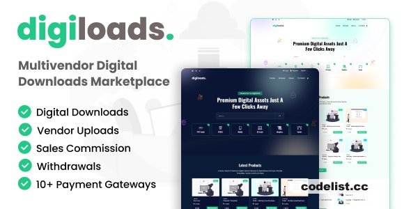 Digiloads v1.0.1 - Multivendor Digital Downloads Marketplace