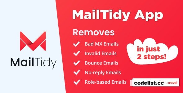 MailTidy v2.1.2 - Email List Cleaner SAAS Application