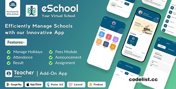 eSchool v2.0.1 - Virtual School Management System Flutter App with Laravel Admin Panel - nulled