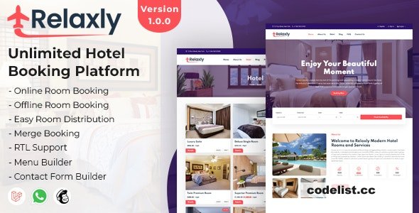 Relaxly v1.0 - Unlimited Hotel Booking Platform 