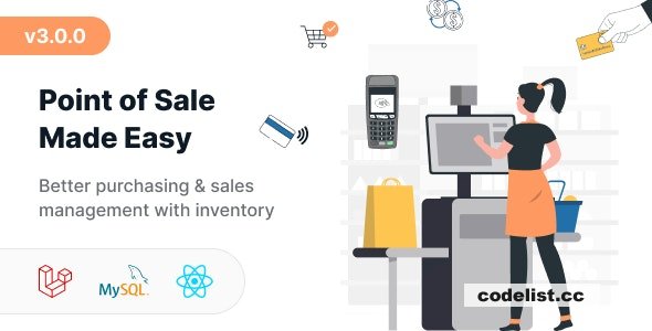 POS v3.0.0 - Ultimate POS system with Inventory Management System - Point of Sales - React JS - Laravel POS 
