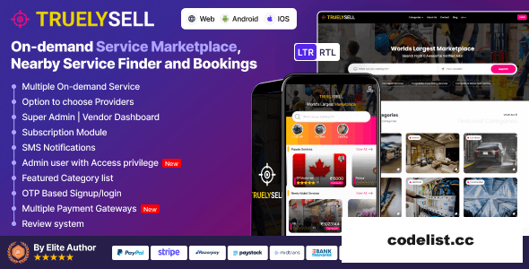 TruelySell v2.3.2 - Multi Vendor Online Service Booking Marketplace - nulled