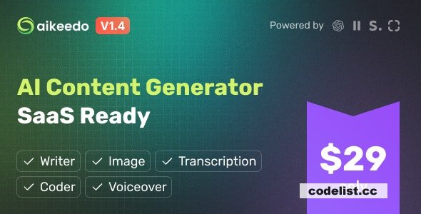 Aikeedo v1.4 - AI Content Generator Platform - SaaS Ready - OpenAI - nulled 