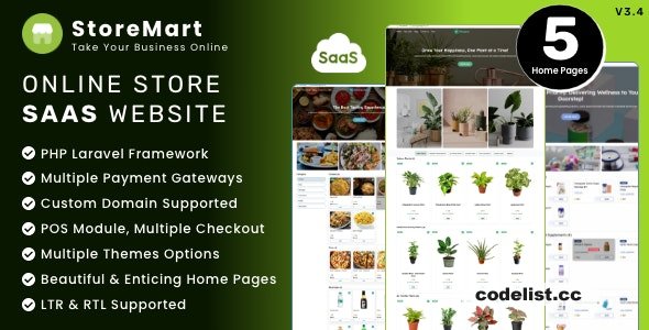 StoreMart SaaS v3.4 - Online Product Selling Business Website Builder - nulled