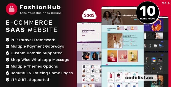 FashionHub SaaS v3.6 - eCommerce Website Builder For Seamless Online Business - nulled