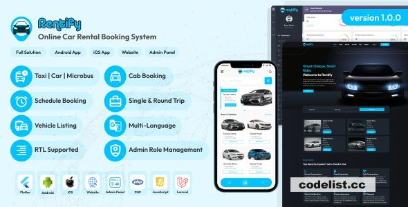 Rentify v1.0.0 - Online Car Rental Booking System Full Solution