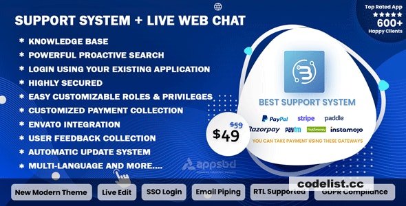 Support System v4.1.4 - Live Web Chat & Client Desk & Ticket Help Desk - nulled