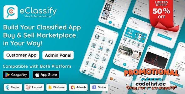 eClassify v1.0 - Classified Buy and Sell Marketplace Flutter App with Laravel Admin Panel - nulled