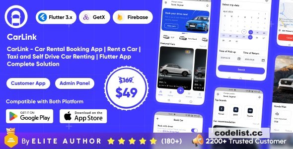 CarLink v1.0 - Car Rental Booking App - Rent a Car - Taxi and Self Drive Car Renting - Complete Solution