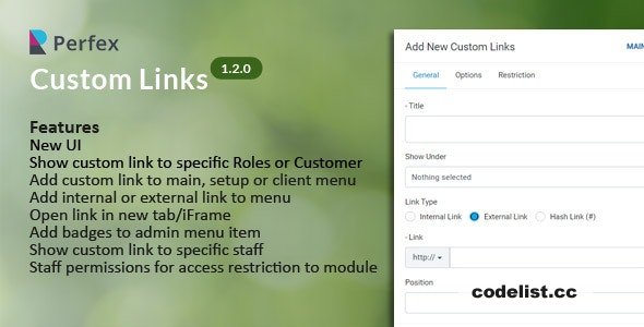 Custom Links for Perfex CRM v1.2.0