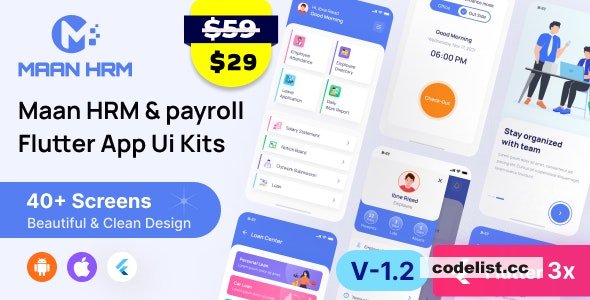 Maan HRM Flutter App UI Kit (Android & iOS) v1.3
