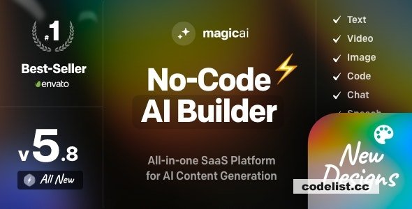 MagicAI v5.8.0 - OpenAI Content, Text, Image, Video, Chat, Voice, and Code Generator as SaaS 