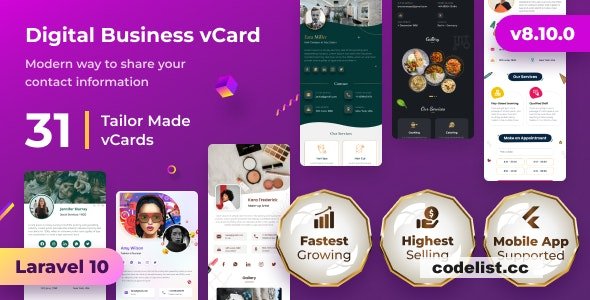 vCard SaaS v8.10.0 - Business Card Builder SaaS - Laravel VCard Saas - NFC Card - With Mobile App 