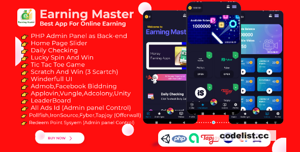 Earning Master v1.0.5 - Android Rewards Earning App With Admin Panel