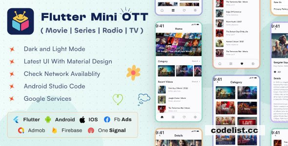 Flutter Mini OTT v4.1.0 - Live Tv, Movie, Videos, Radios